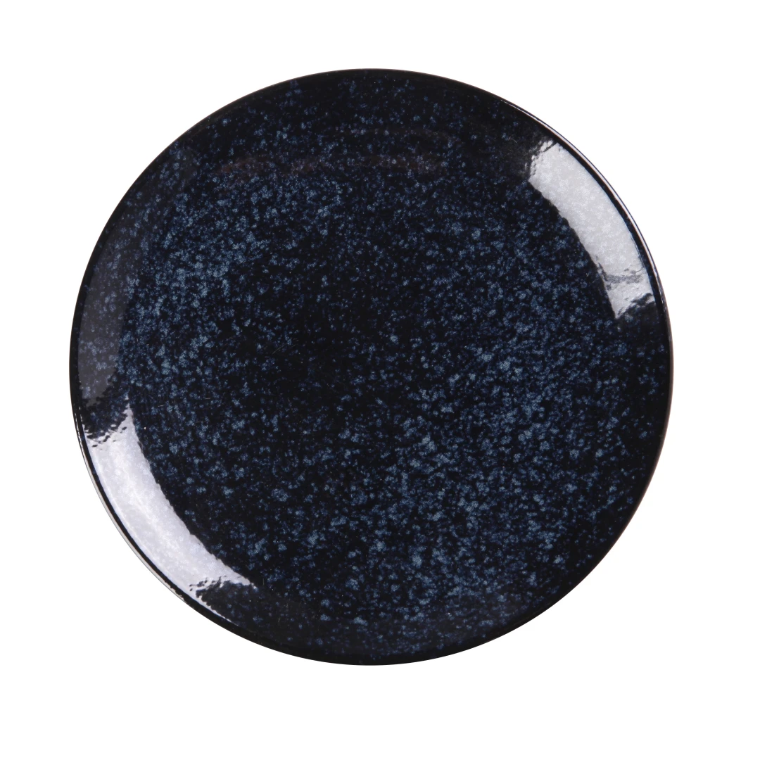 Yanco BL-107 7 1/8" Round Coupe Plate - Ceramic, Blue Star