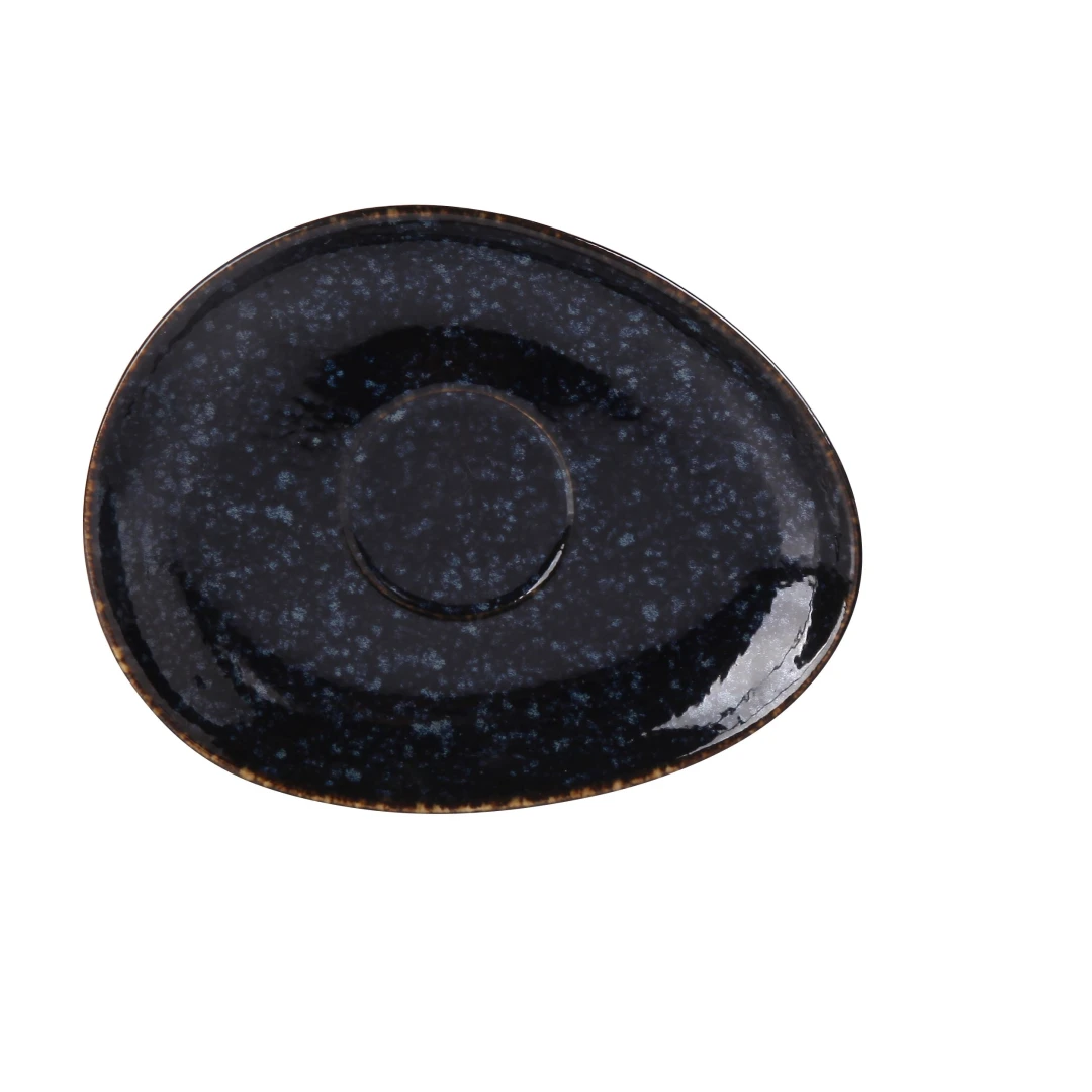 Yanco BL-002 6" Oval Saucer - Ceramic, Blue Star