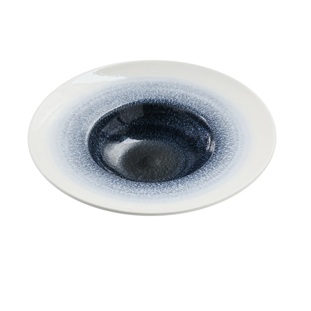 Yanco UN-509 9 1/2" Round Universe Soup Plate - China, Blue