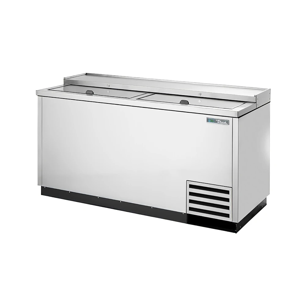 True TD-65-24-S-HC 65" Forced Air Bottle Cooler - Holds (528) 12 oz Bottles, Lid Locks, 115v
