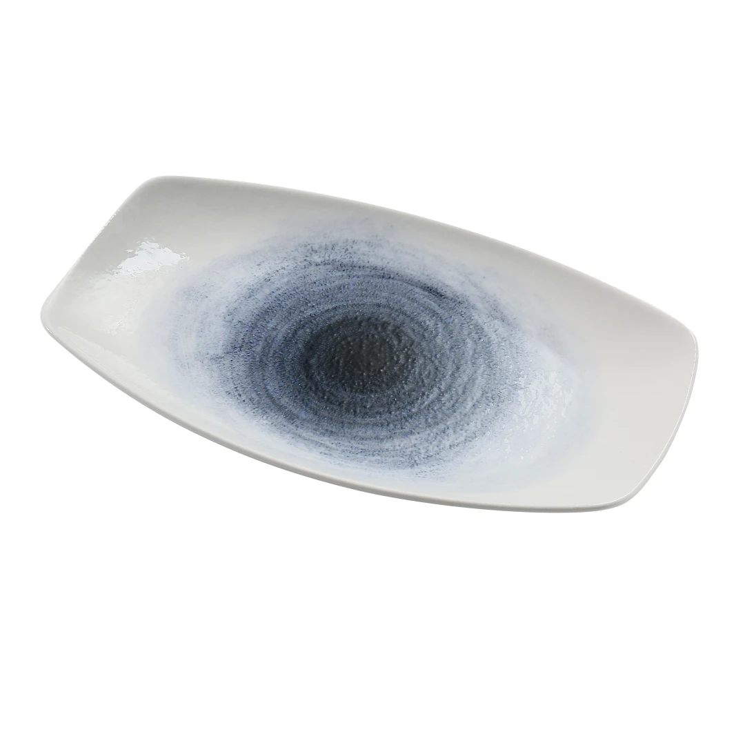 Yanco UN-210 Rectangular Universe Plate - 10" x 5 7/8", China, Blue