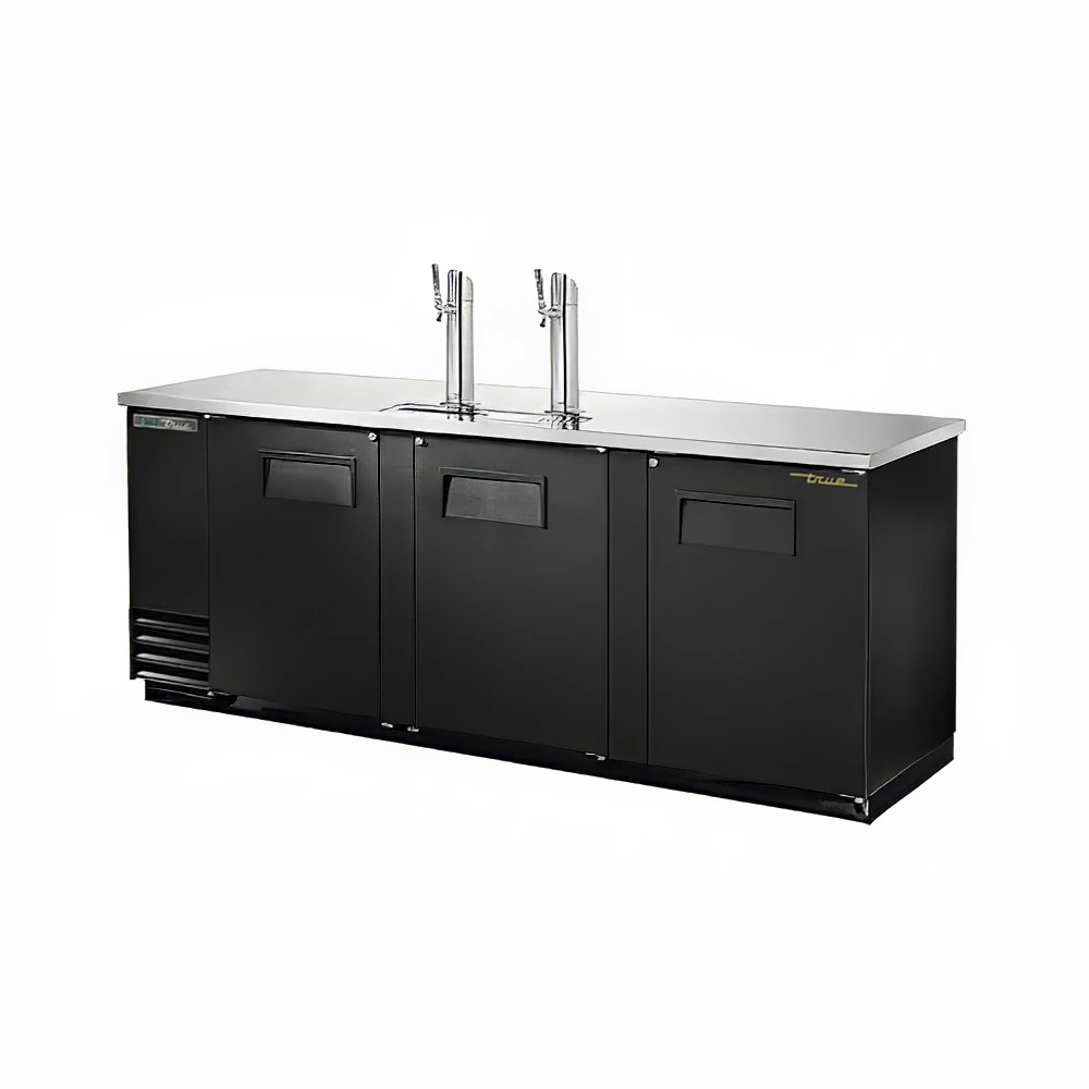True TDD-4-HC 90" Kegerator Beer Dispenser w/ (4) Keg Capacity - (2) Columns, Black, 115v