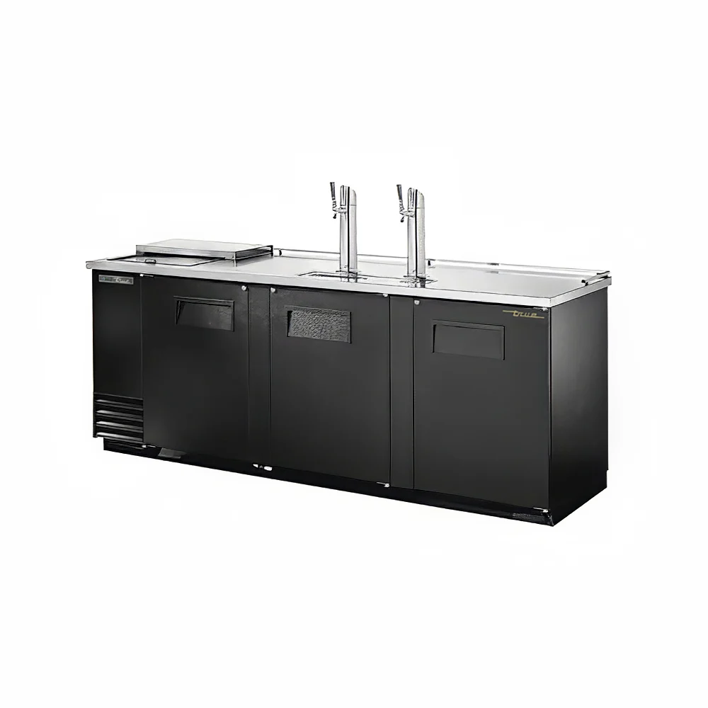 True TDD-4CT-HC 90" Kegerator Beer Dispenser w/ (4) Keg Capacity - (2) Columns, Black, 115v
