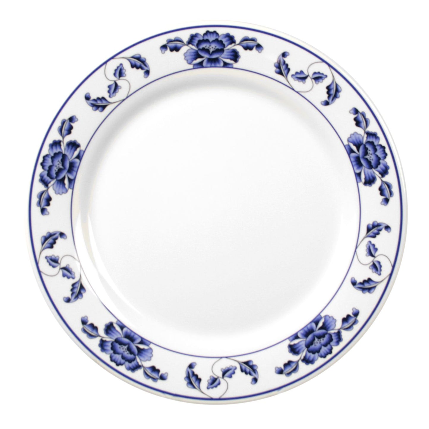 Thunder Group 1106TB 6" Round Lotus Soup Plate - Melamine, White/Blue