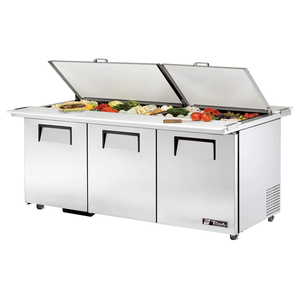True TSSU-72-30M-B-DS-ST-HC ADA 72" TSSU Series Mega Top Dual Sided Sandwich/Salad Prep Table w/ Refrigerated Base, 115v