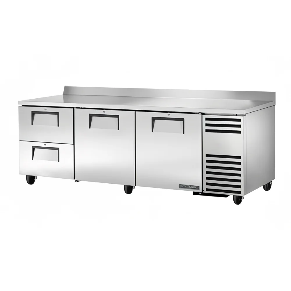 True TWT-93D-2-HC 93" Worktop Refrigerator w/ (3) Sections & (2) Drawers, 115v