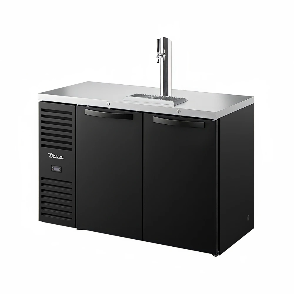True TDR52-RISZ1-L-B-SS-1 52" Kegerator Beer Dispenser w/ (1) Keg Capacity - (1) Column, Black, 115v