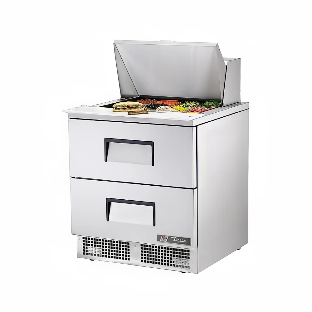True TFP-32-12M-D-2-HC 32" Sandwich/Salad Prep Table w/ Refrigerated Base, 115v