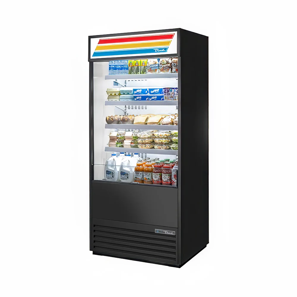 True TOAM-36-HC~TSL01 36" Vertical Open Air Cooler w/ (5) Levels, Black, 115v