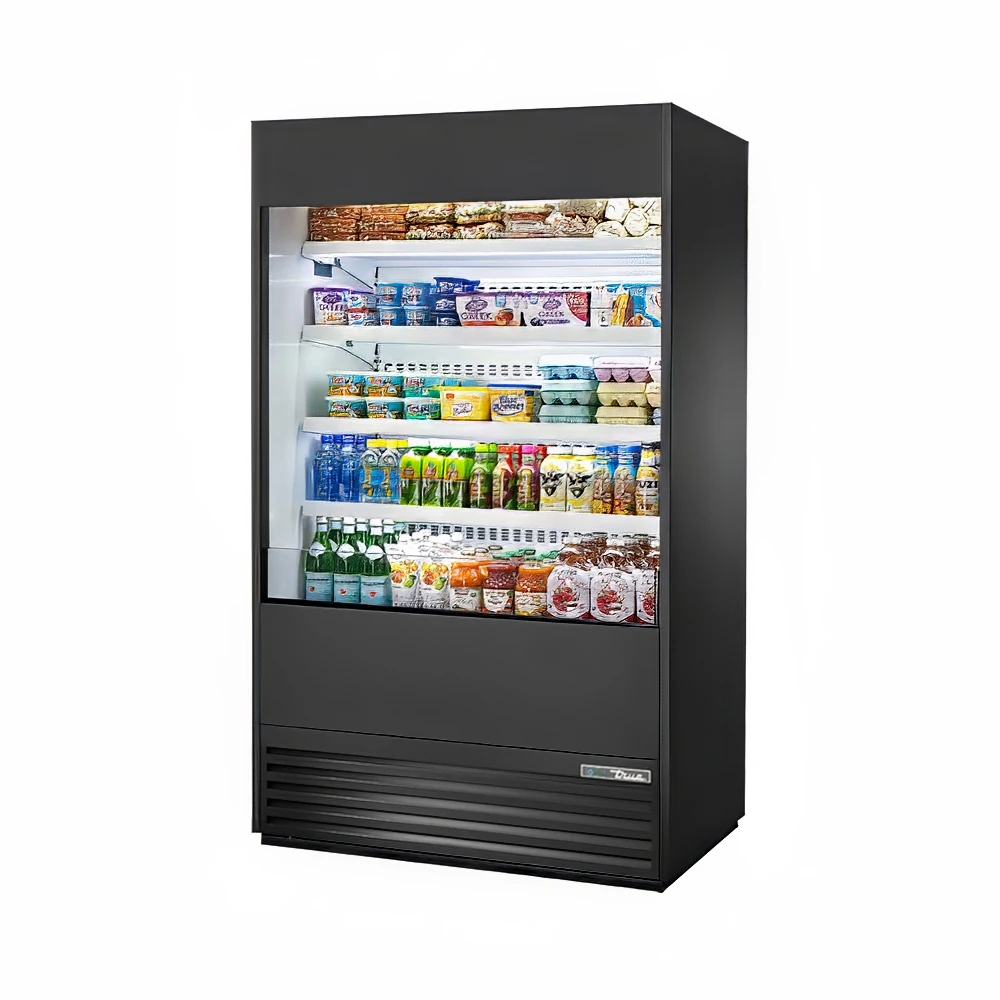 True TOAM-48-HC~NSL01 48" Vertical Open Air Cooler w/ (5) Levels, Black, 208-230v