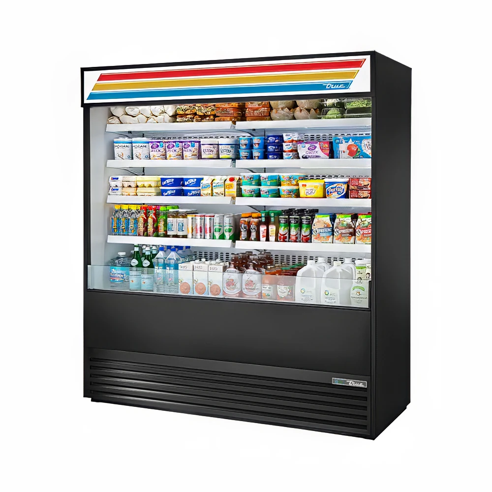 True TOAM-72-HC~TSL01 72" Vertical Open Air Cooler w/ (5) Levels, Black, 208-230v