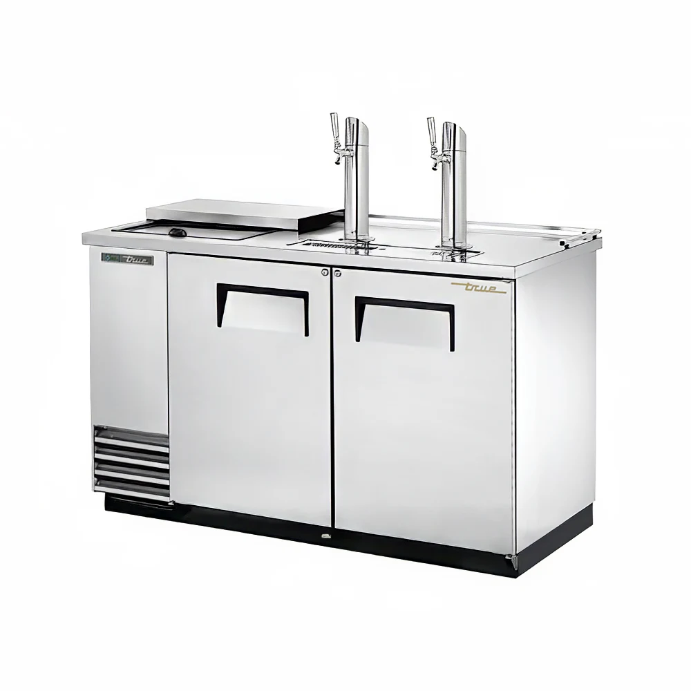 True TDD-2CT-S-HC 59" Kegerator Beer Dispenser w/ (2) Keg Capacity - (2) Columns, Stainless, 115v