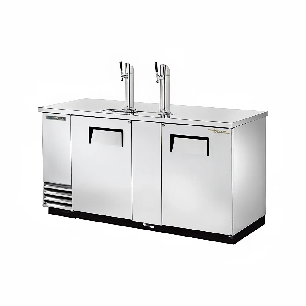 True TDD-3-S-HC 69" Kegerator Beer Dispenser w/ (3) Keg Capacity - (2) Columns, Stainless, 115v