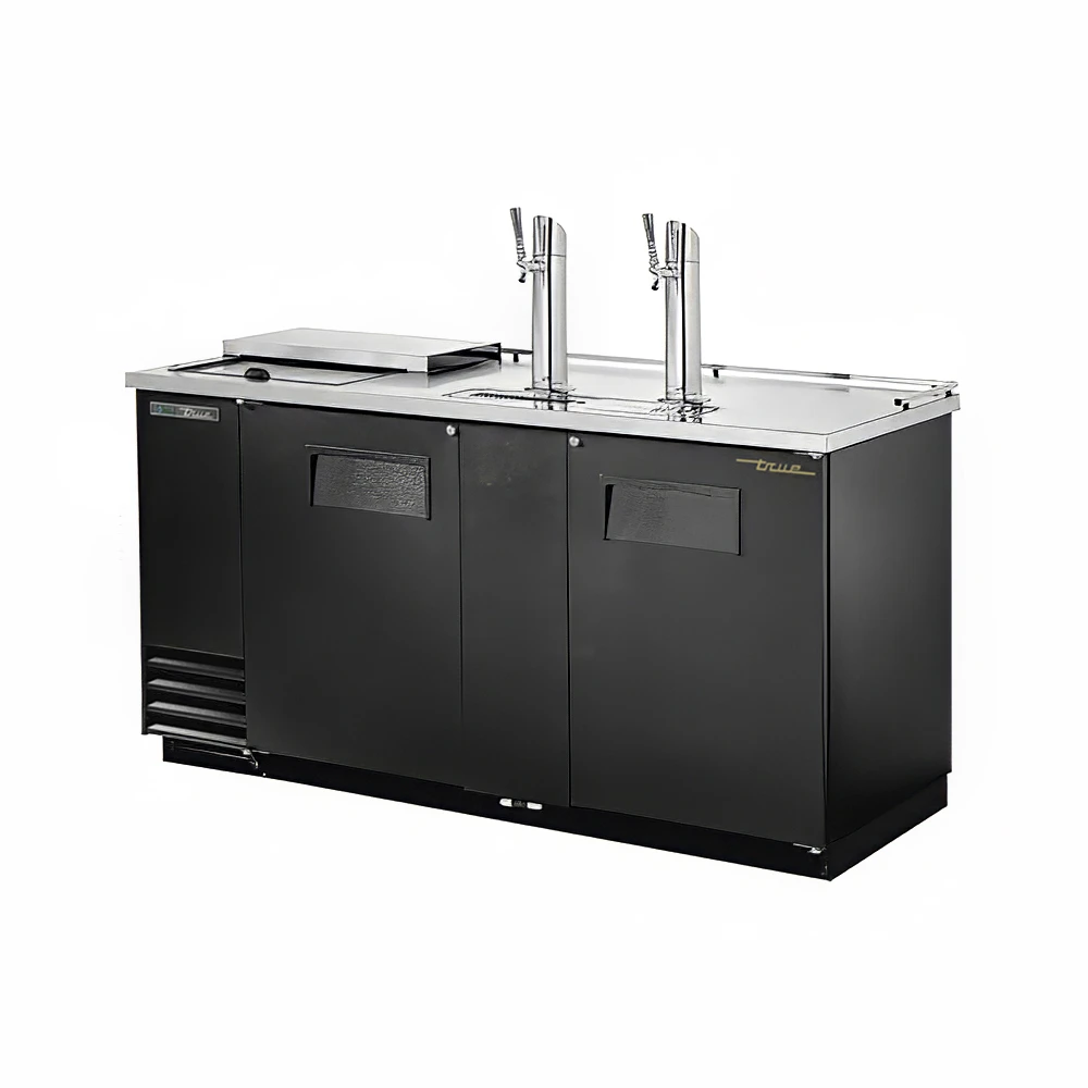 True TDD-3CT-HC 69" Kegerator Beer Dispenser w/ (3) Keg Capacity - (2) Columns, Black, 115v