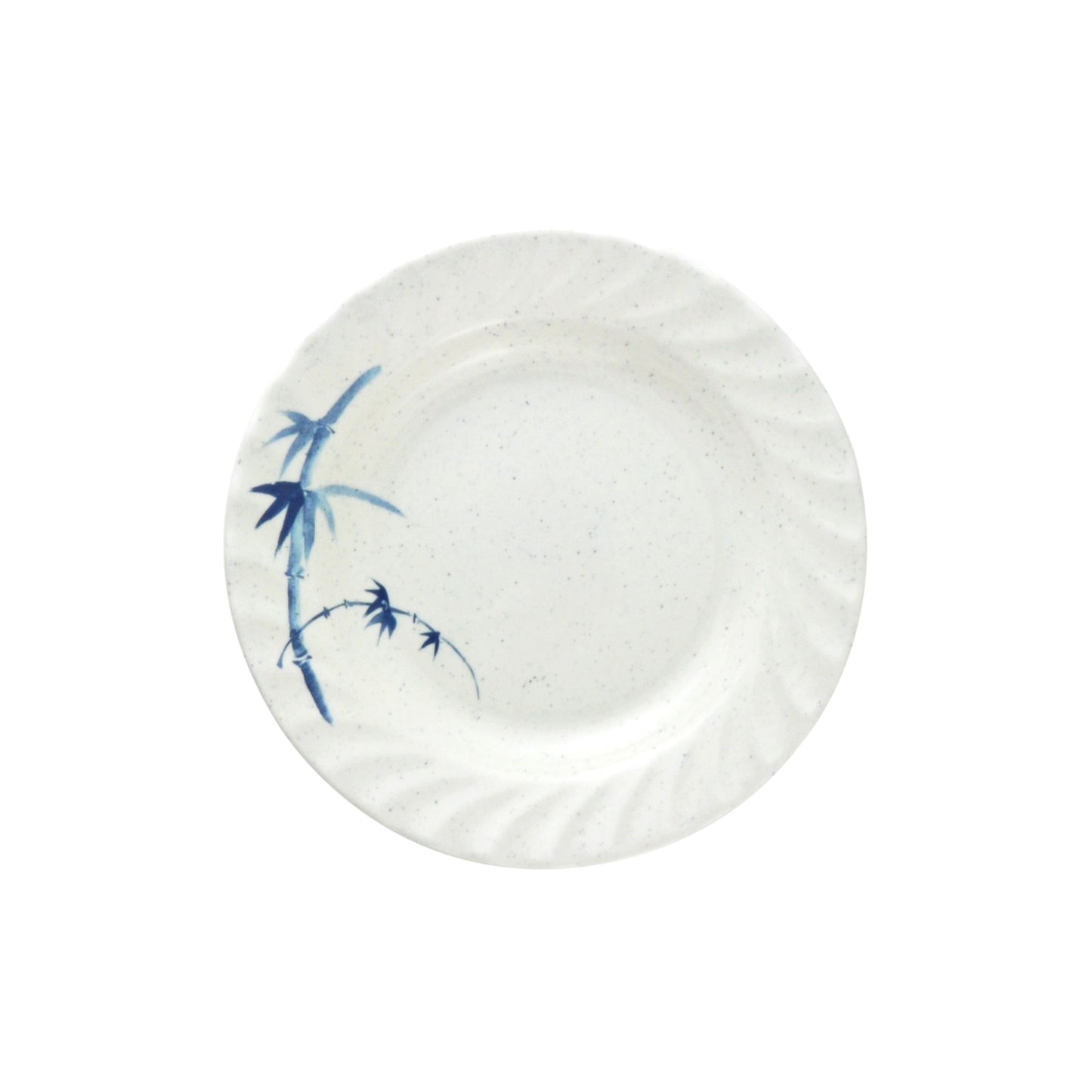 Thunder Group 1209BB Blue Bamboo 9 1/4" Round Melamine Curved Rim Plate - 12/Pack