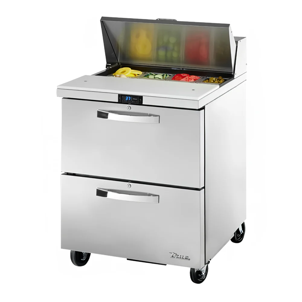 True TSSU-27-08D-2-HC~SPEC3 27" Spec Series® Sandwich/Salad Prep Table w/ Refrigerated Base, 115v