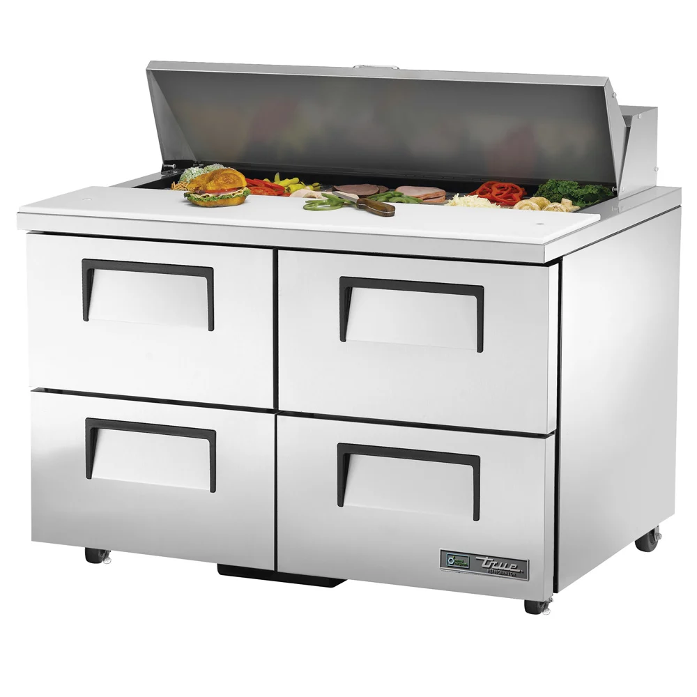 True TSSU-48-12D-4-HC 48" TSSU Series Sandwich/Salad Prep Table w/ Refrigerated Base, 115v