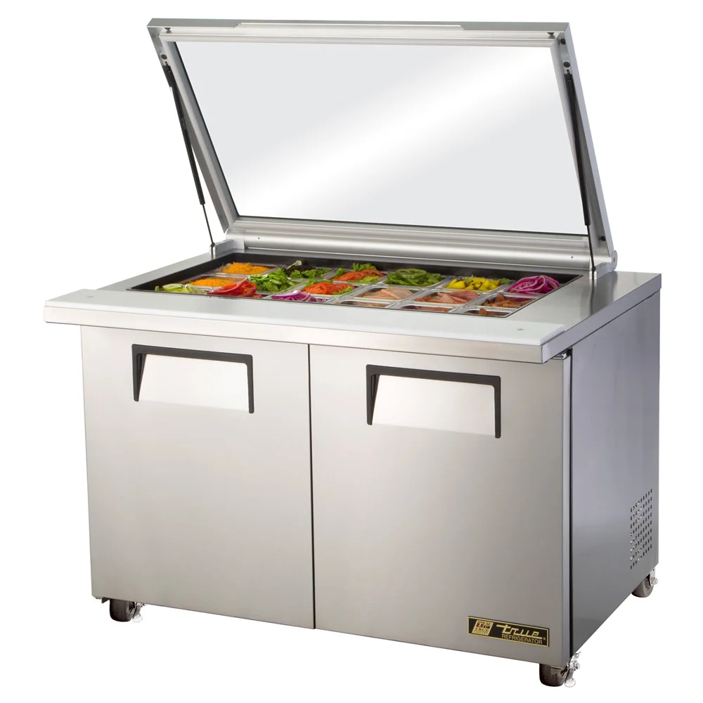 True TSSU-48-18M-B-FGLID-HC 48" TSSU Series Mega Top Sandwich/Salad Prep Table w/ Refrigerated Base, 115v