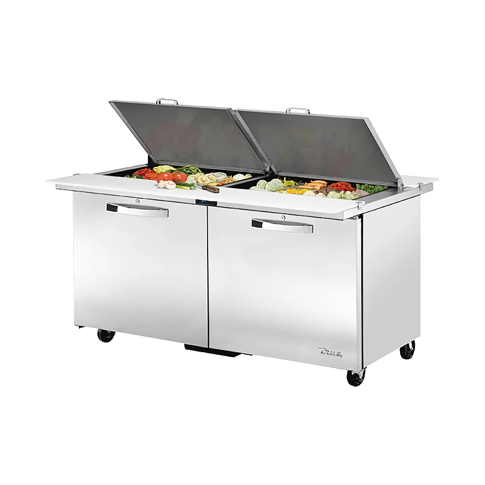 True TSSU-60-24M-B-DS-ST-HC~SPEC3 ADA 60" Spec Series® Mega Top Dual Sided Sandwich/Salad Prep Table w/ Refrigerated Base, 115v