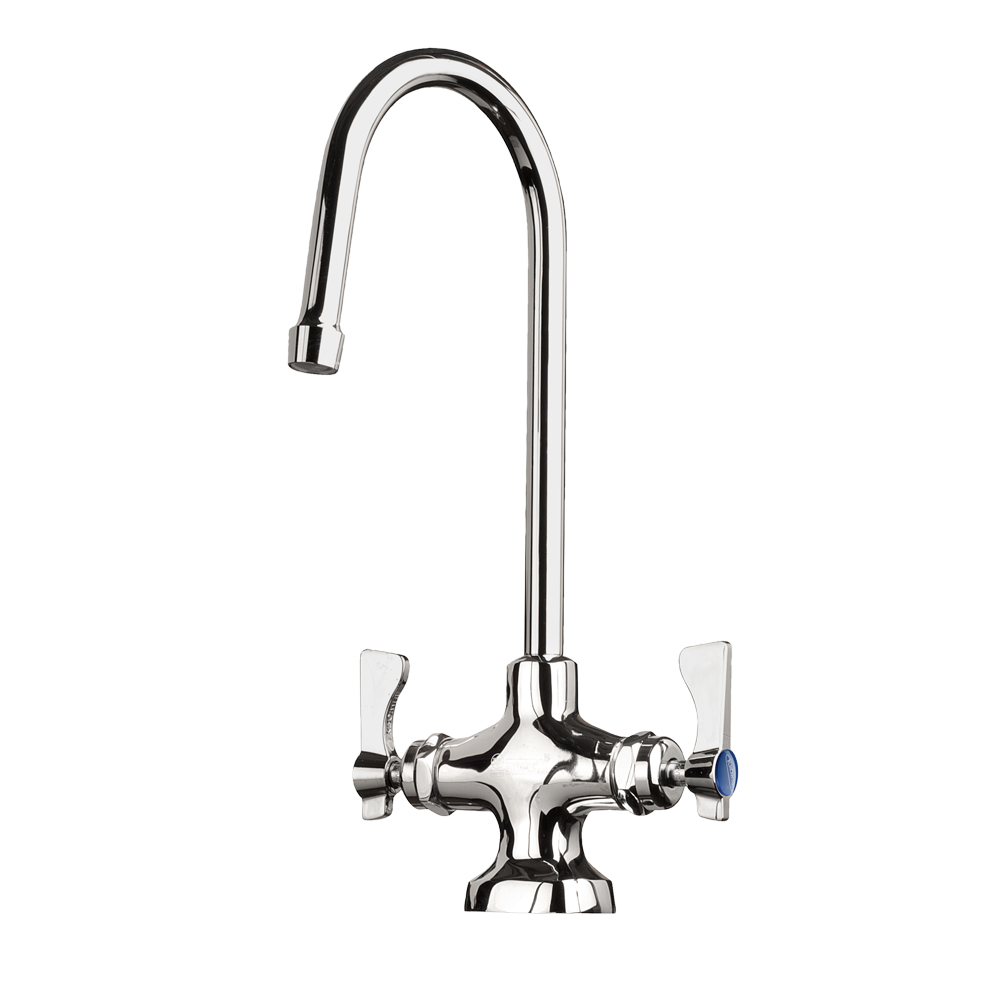 Krowne 16-450L Deck Mount Lavatory Faucet w/ 5 5/8" Spout & Lever Handle - Single Hole, Chrome Plated