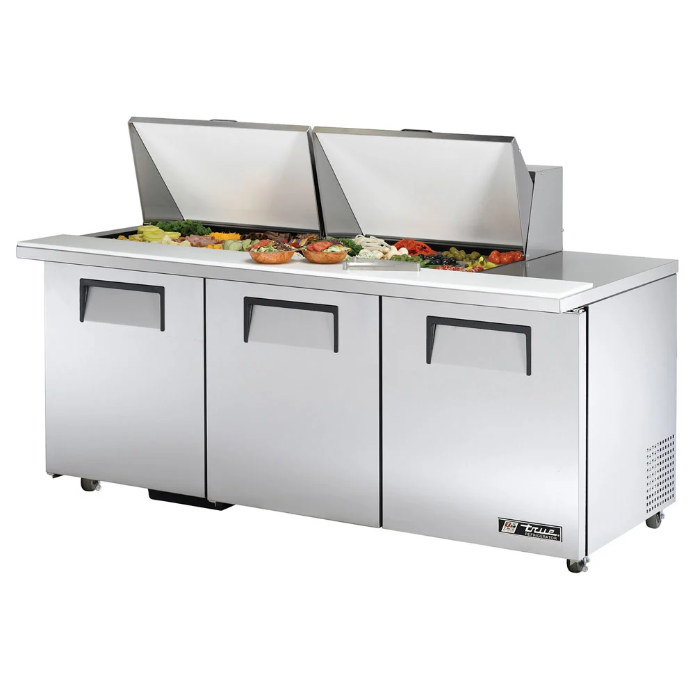 True TSSU-72-24M-B-ST-HC 72" TSSU Series Mega Top Sandwich/Salad Prep Table w/ Refrigerated Base, 115v