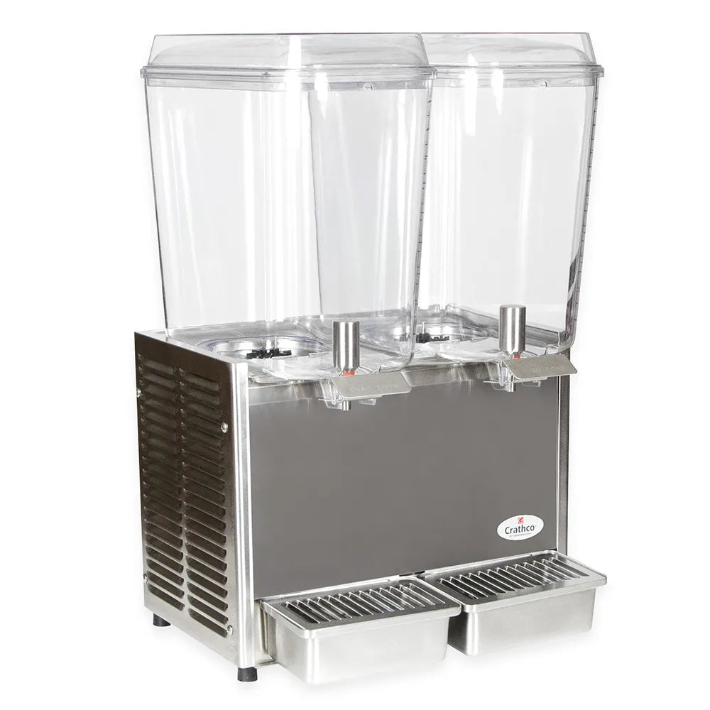 Crathco D25-3 Refrigerated Drink Dispenser w/ (2) 5 gal Bowls, Pre Mix, 115v
