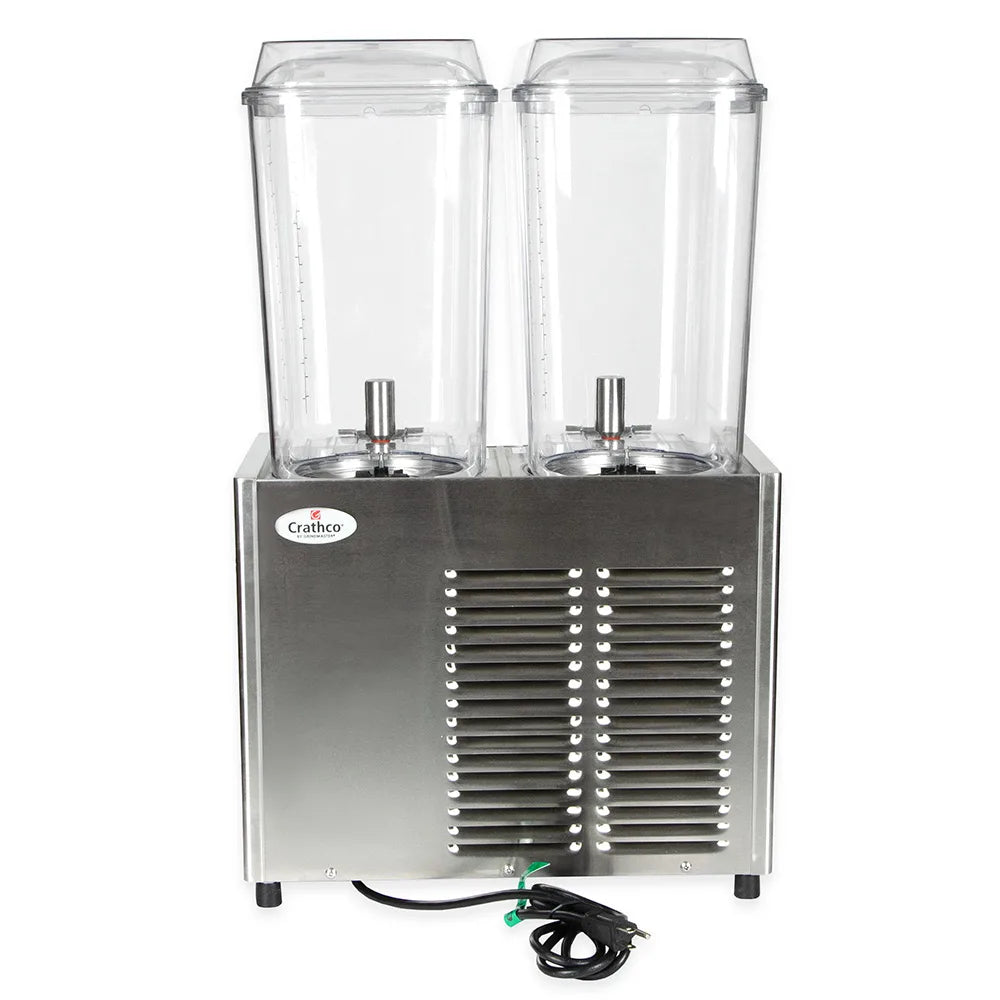 Crathco D25-3 Refrigerated Drink Dispenser w/ (2) 5 gal Bowls, Pre Mix, 115v