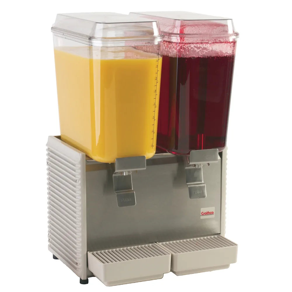 Crathco D25-4 Refrigerated Drink Dispenser w/ (2) 5 gal Bowls, Pre Mix, 115v