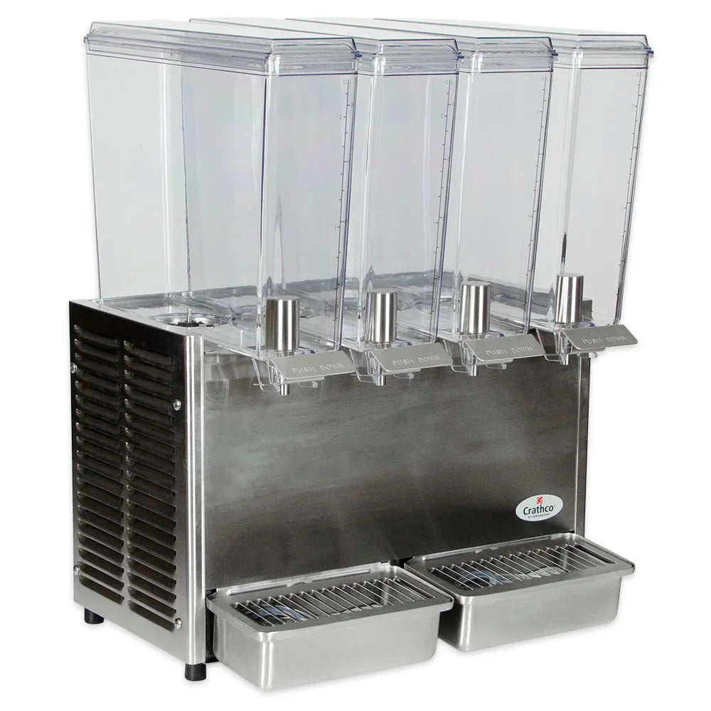 Crathco E49-3 Refrigerated Drink Dispenser w/ (4) 2 2/5 gal Bowls, Pre Mix, 115v
