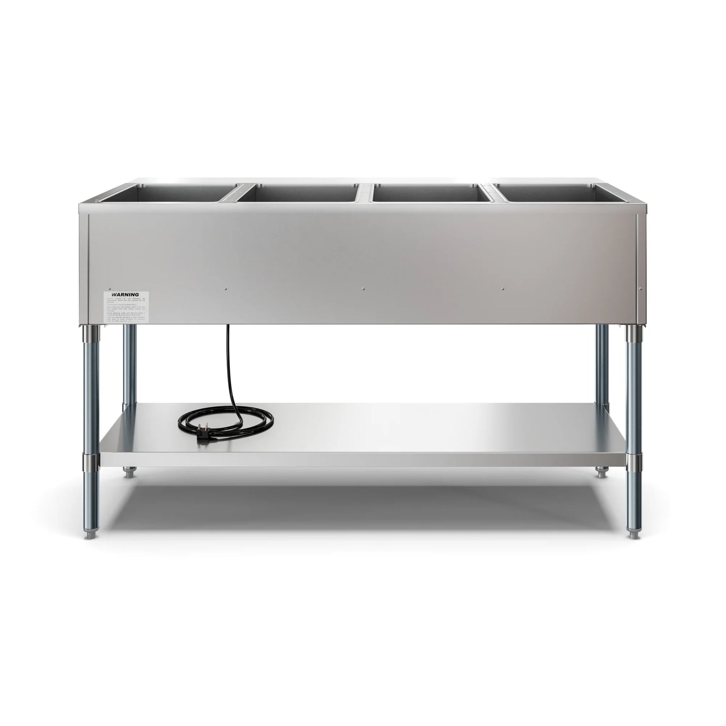 Koolmore KM-OWS-4 4-Pan Open Well Electric Steam Table With Undershelf, 120V