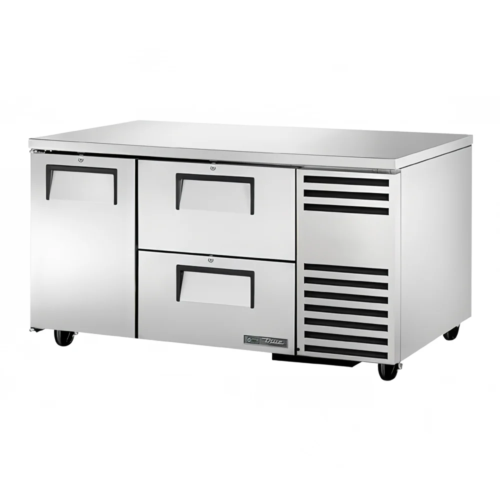 True TUC-60-32D-2-HC 60" W Undercounter Refrigerator w/ (2) Sections, (2) Drawers & (1) Door, 115v
