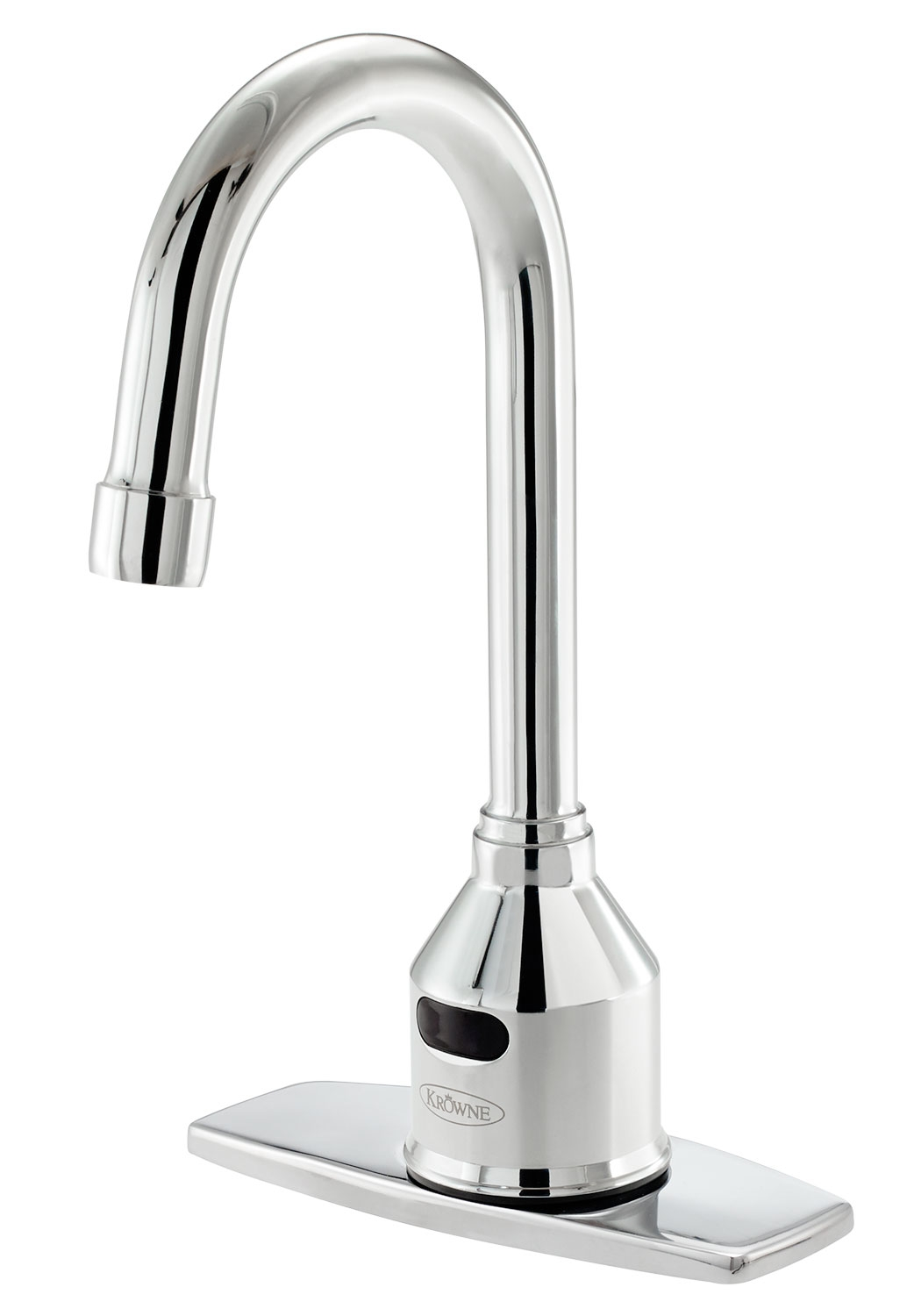 Krowne 16-649P Deck Mount Electronic Faucet - Single Hole, Gooseneck Spout, Battery Operated
