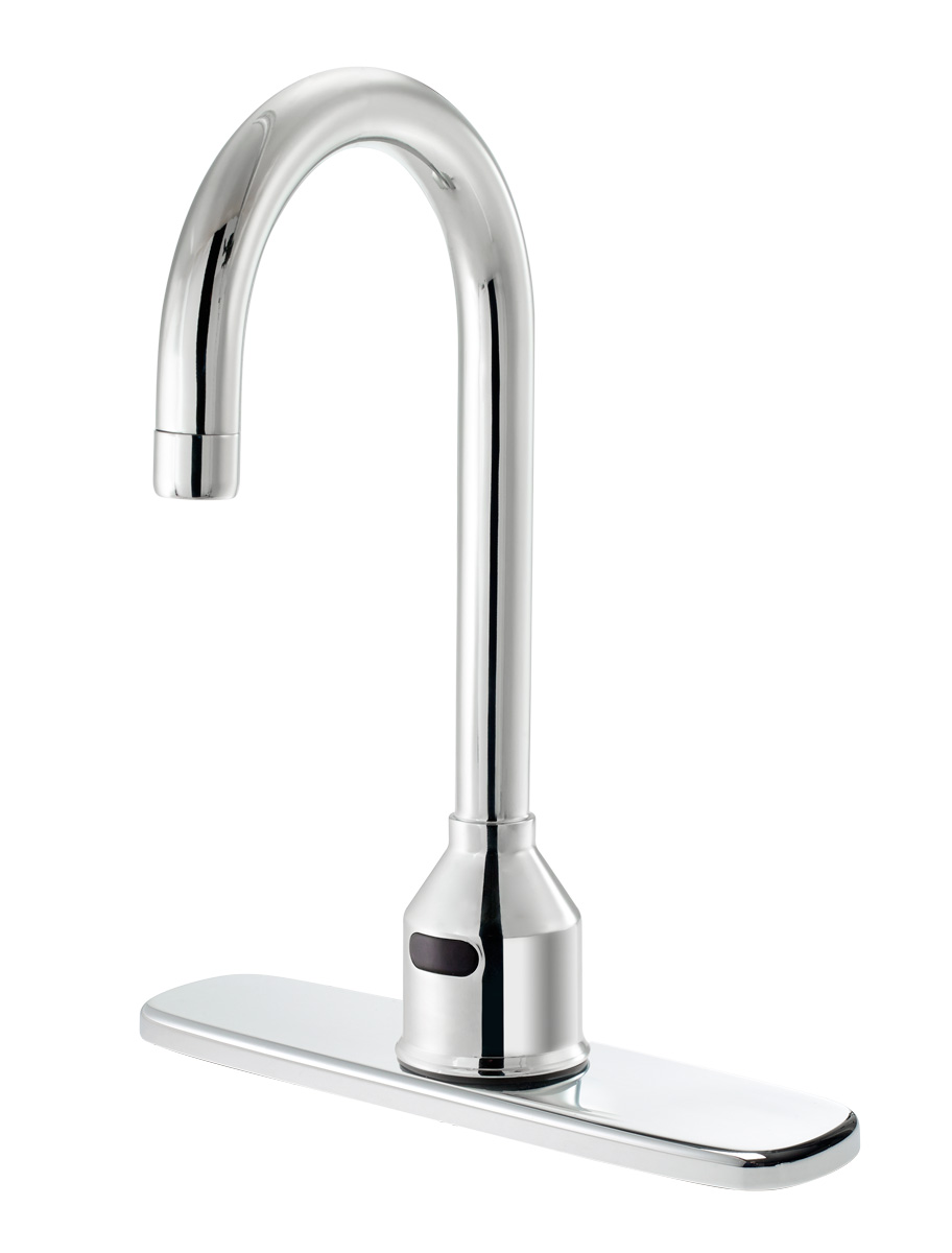 Krowne 16-650P8 Deck Mount Electronic Faucet - 8" Centers, Gooseneck Spout, Battery Operated