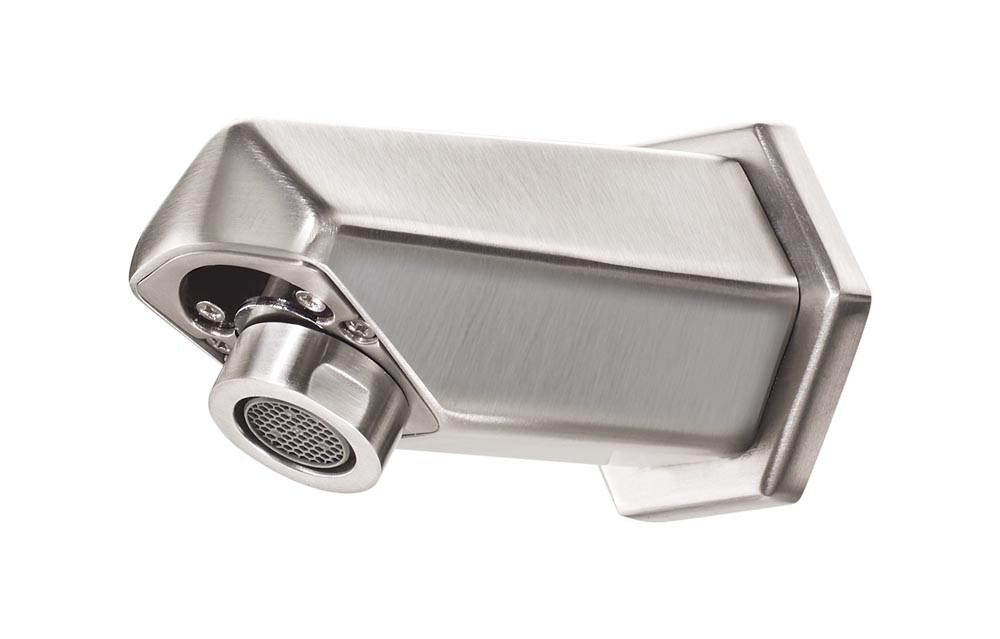 Krowne 16-675 Wall Mount Electronic Faucet - Single Hole, Fixed Spout, Satin Finish
