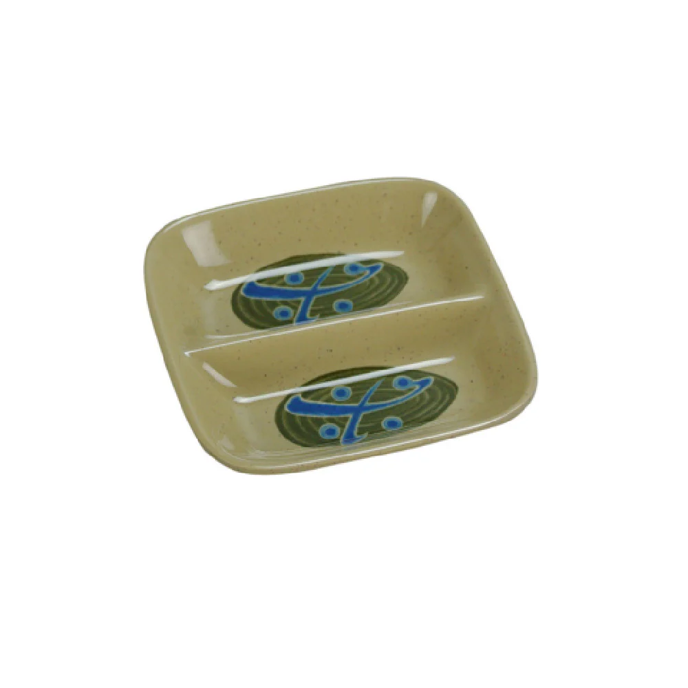 Yanco JP-0001 Japanese Divided Sauce Dish 2 Oz. 3-1/2"L