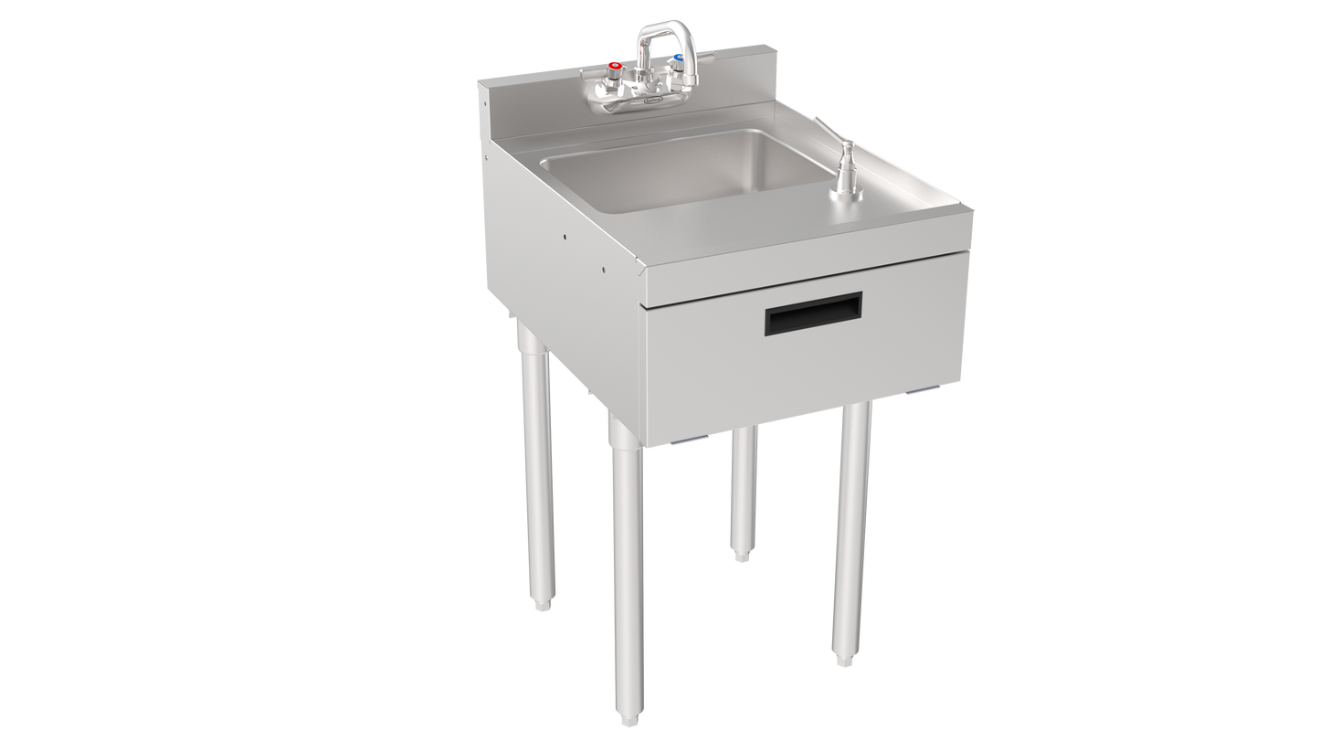 Krowne 18-18ST 18" Silver Series 1 Compartment Sink w/ 10"L x 14"W Bowl, 9 1/2" Deep