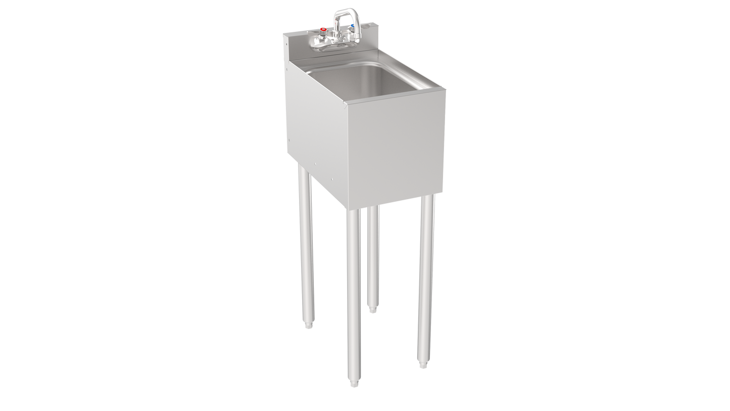 Krowne 18-1C 12" Silver Series 1 Compartment Sink w/ 10"L x 14"W Bowl, 7" Deep