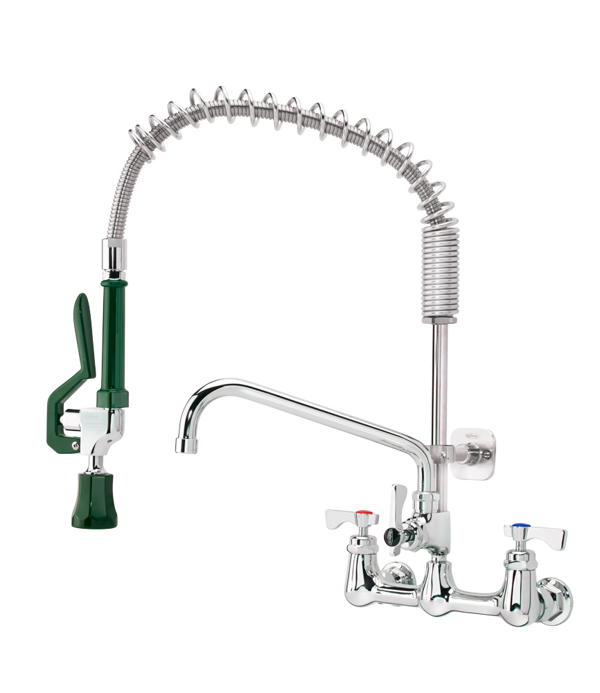 Krowne 18-725L 23 3/4"H Wall Mount Pre Rinse Faucet - 1.15 GPM, Base with Nozzle