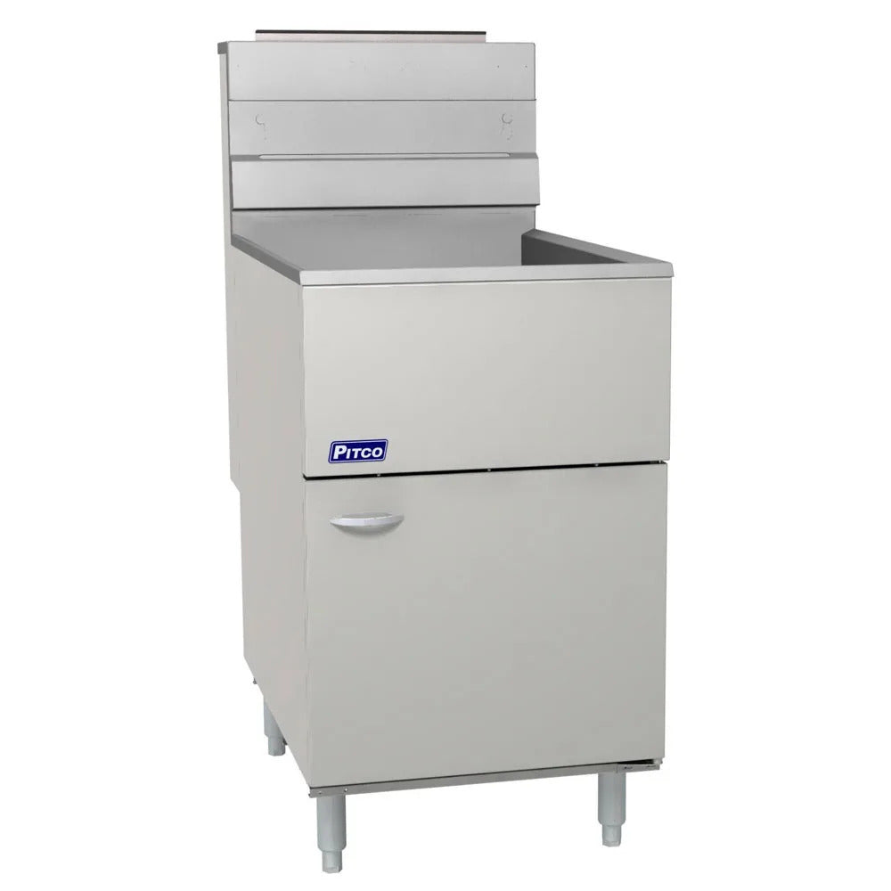 Pitco 65C+S Natural Gas 65-80 lb. Stainless Steel Floor Fryer
