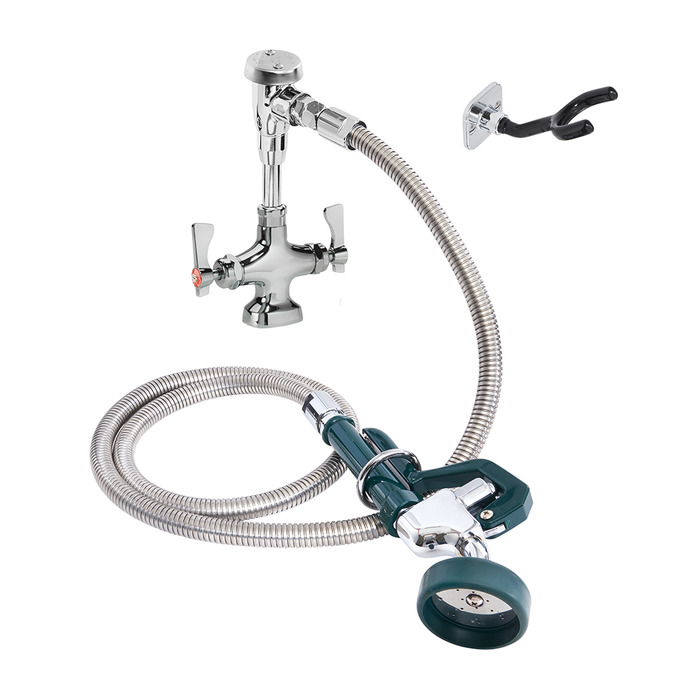 Krowne 19-201L 10 1/2"H Deck Mount Pre Rinse Faucet - 1 3/5 GPM, Base with Nozzle