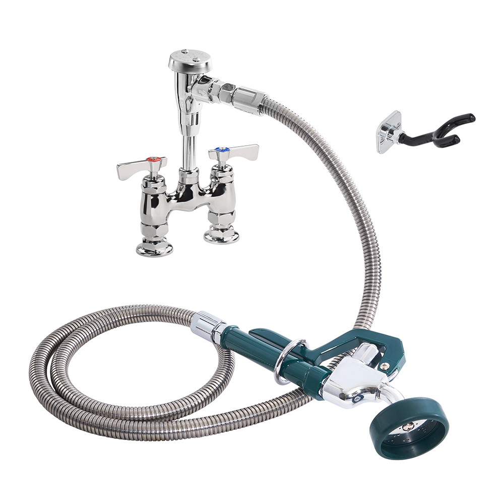 Krowne 19-204L 10 1/2"H Deck Mount Pre Rinse Faucet - 1 3/5 GPM, Base with Nozzle