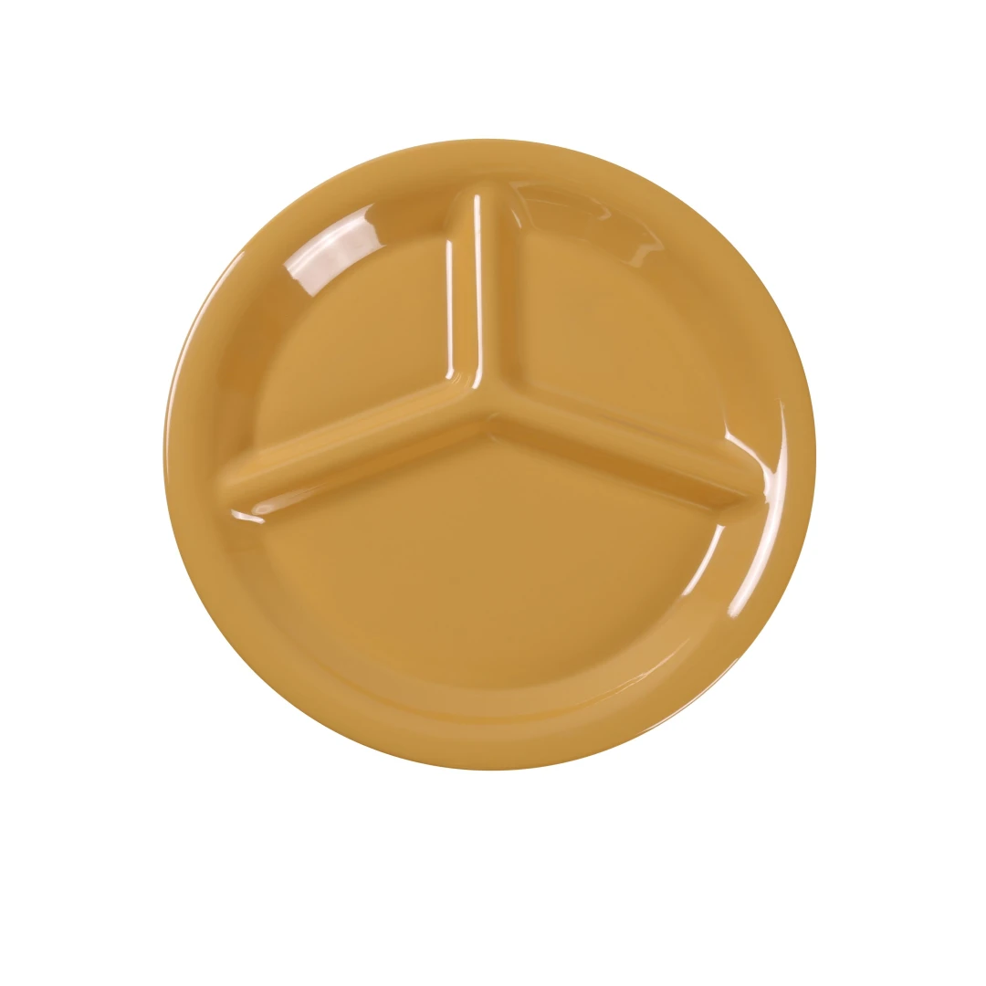 Yanco MS-710YL Milestone Compartment Plate 10" Dia. 3-compartments