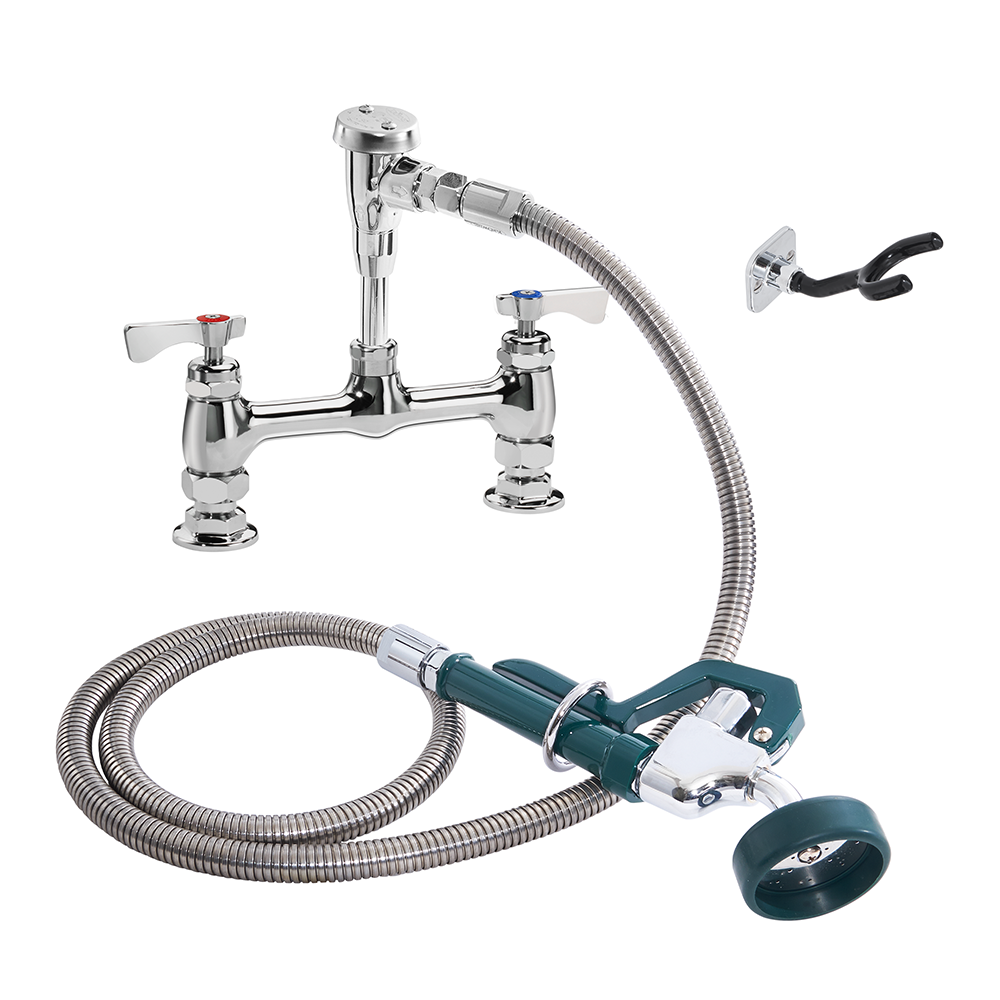 Krowne 19-208L 10 1/2"H Deck Mount Pre Rinse Faucet - 1 3/5 GPM, Base with Nozzle