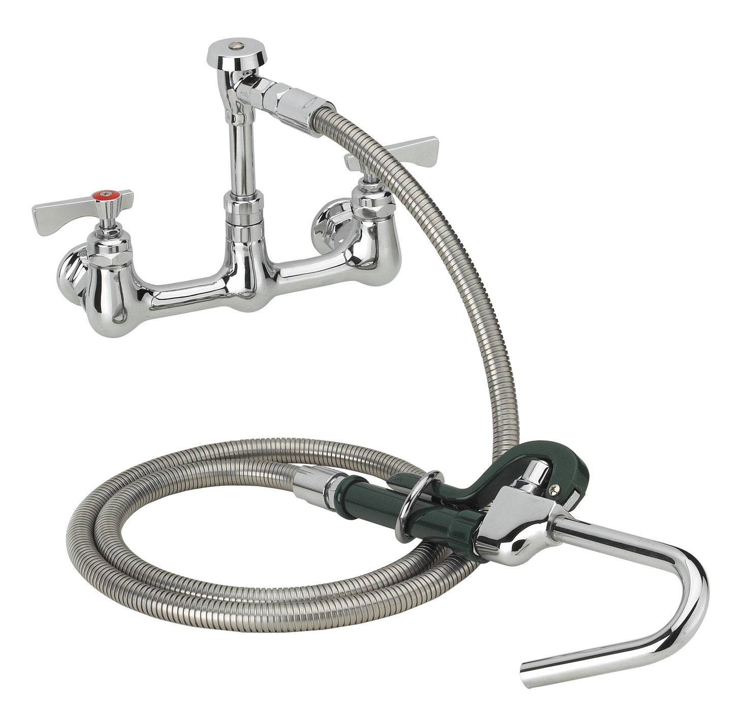 Krowne 20-108L Wall Mount Pot Filler Faucet w/ 72" Hose & Hook Nozzle