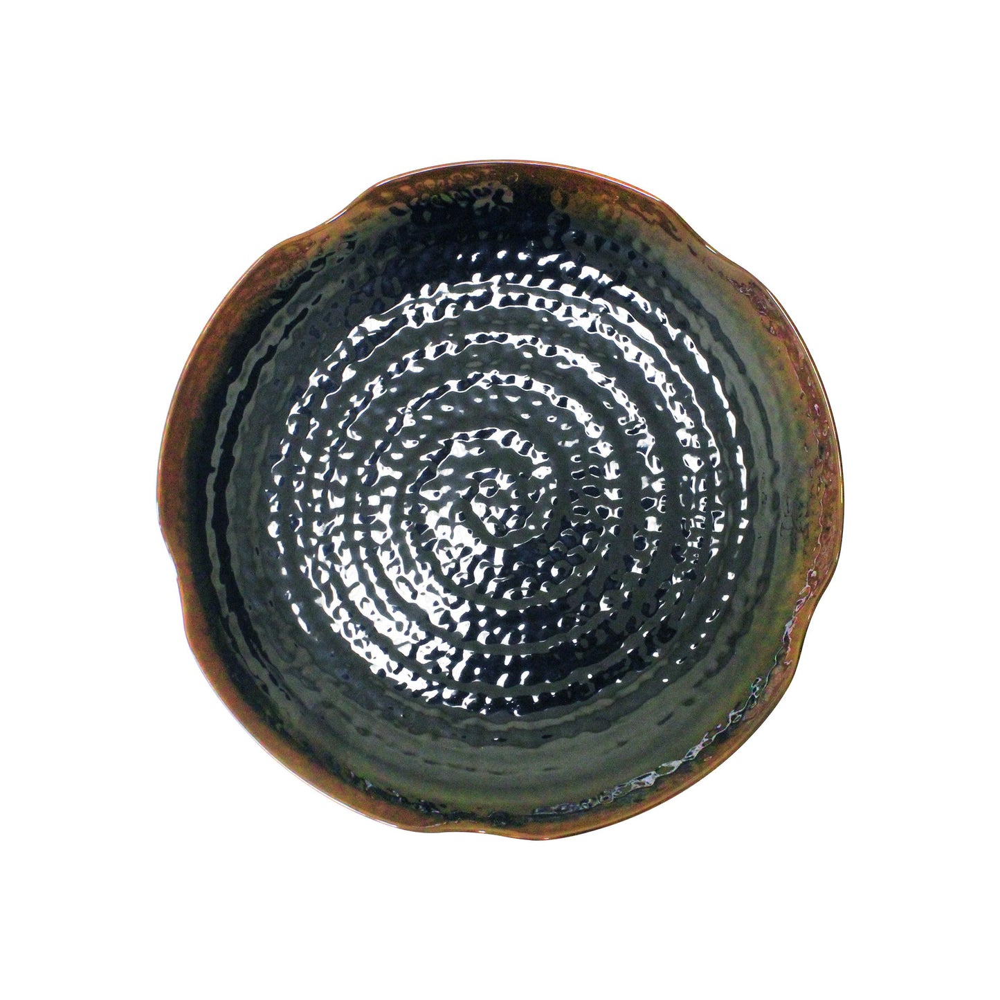Thunder Group 1806TM Tenmoku Black 6" Lotus Shaped Melamine Plate - 12/Pack