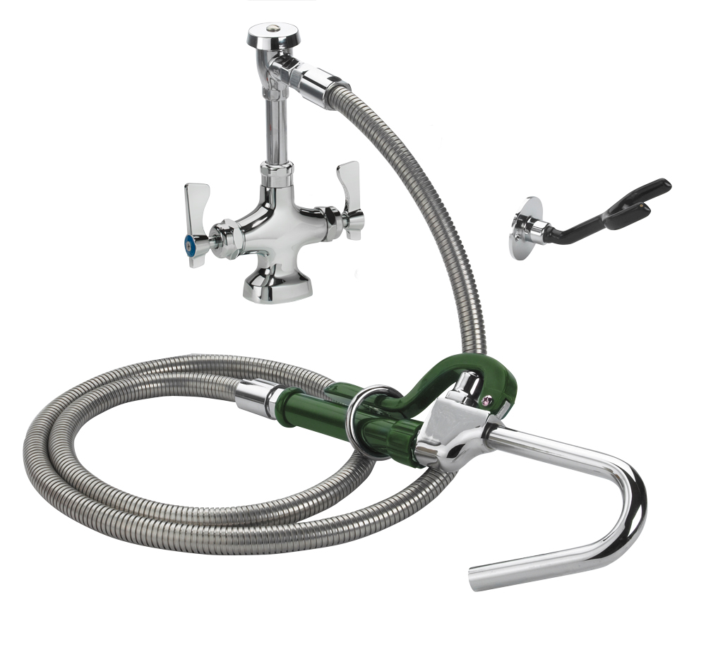Krowne 20-201L Deck Mount Pot Filler Faucet w/ 72" Hose & Hook Nozzle