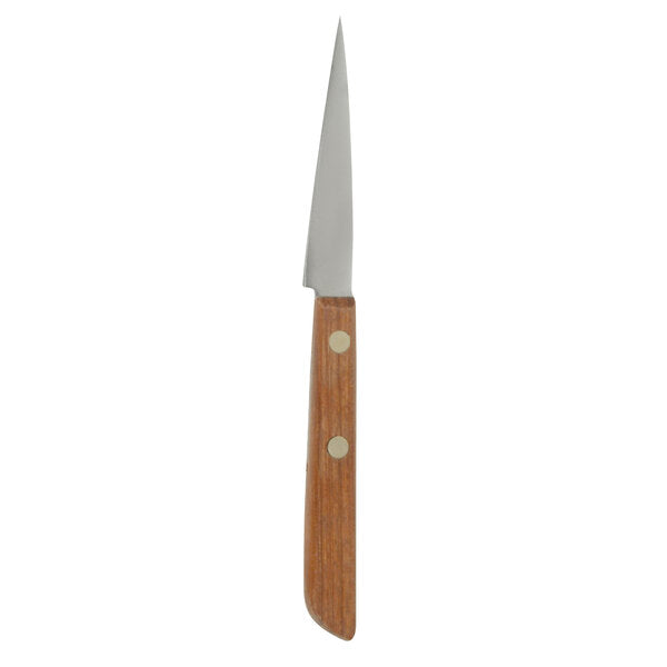 Thunder Group JAS013090 3 1/2" Stainless Steel Japanese Carving Knife with Riveted Wood Handle