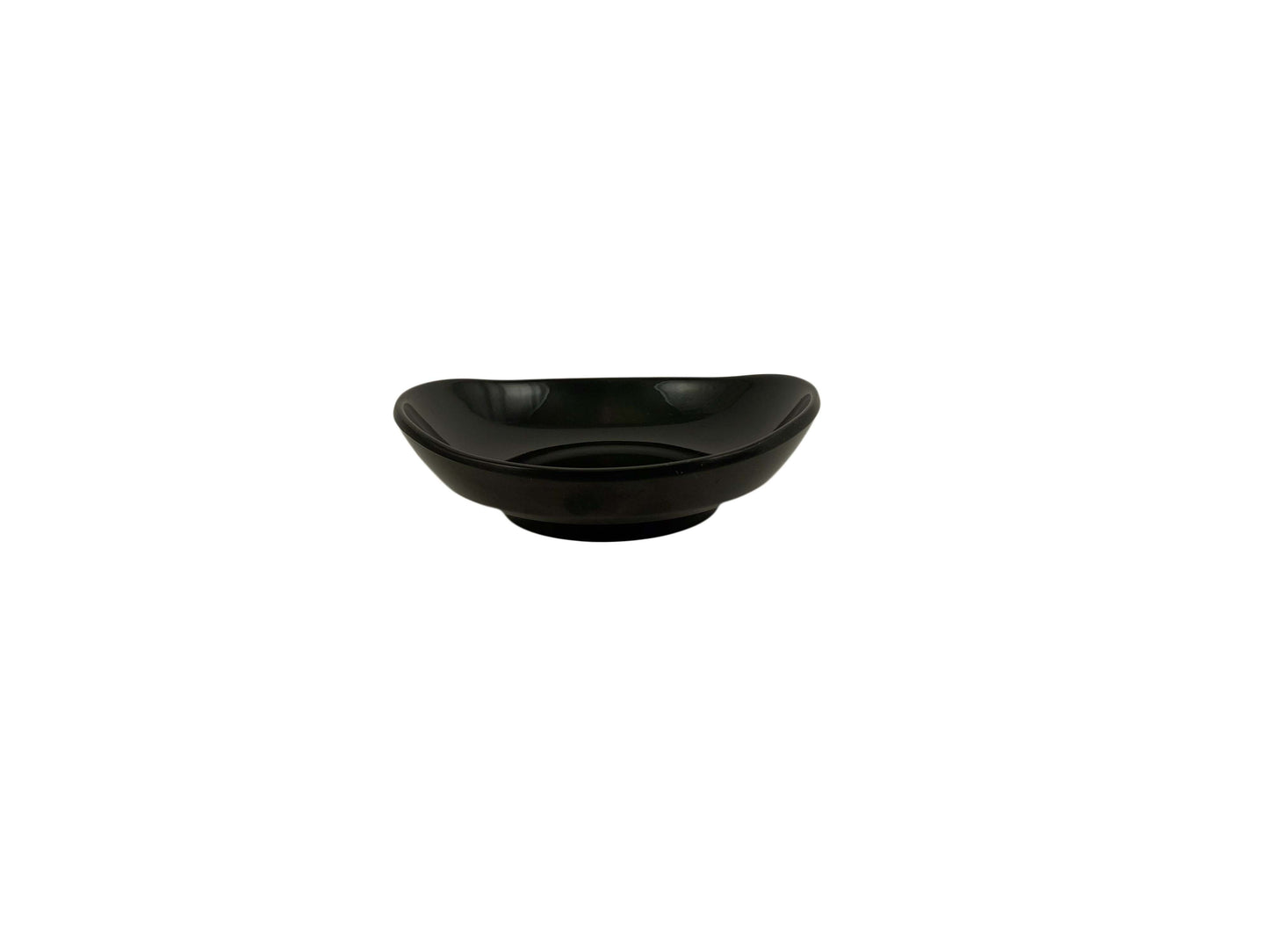 Thunder Group 19045BK Classic Black 4 oz. Round Melamine Saucer - 12/Pack