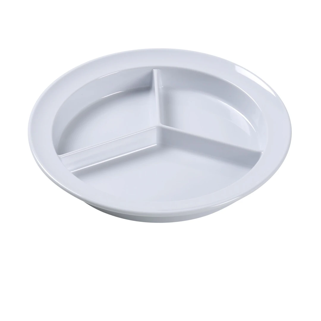 Yanco NS-701W Nessico Compartment Plate 8-3/4" Dia. 3-compartments