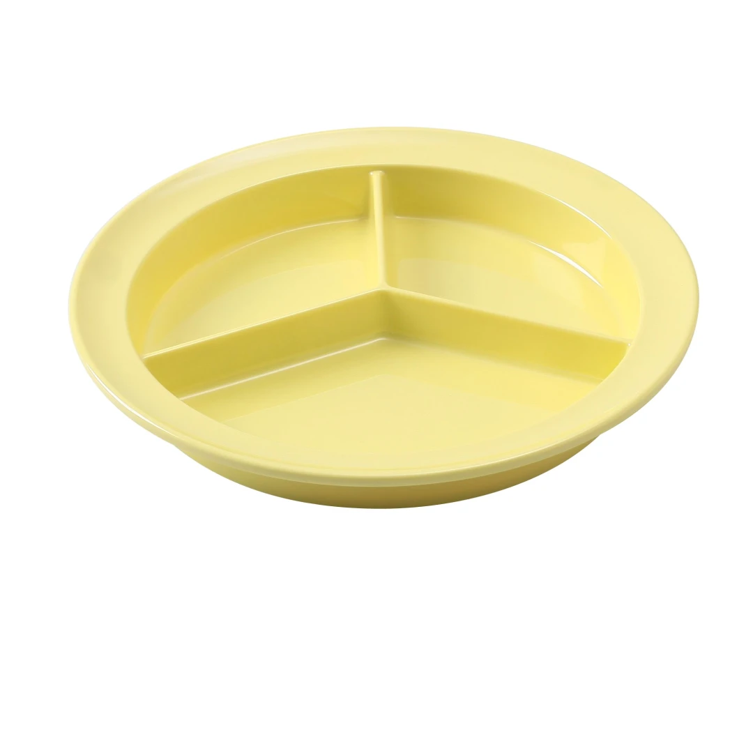Yanco NS-701Y Nessico Compartment Plate 8-3/4" Dia. 3-compartments